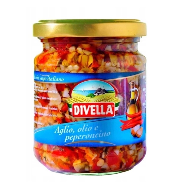 DIVELLA MIX CZOSNEK, OLIWA, PIKANTNA PAPRYKA  190G