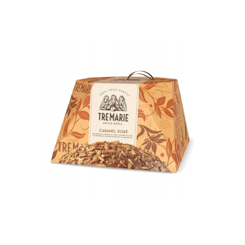 Tre Marie Panettone Caramel Dore - włoska babka z gruszką i karmelem 900g