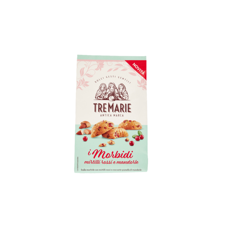 Tre Marie Morbidi Mirtilli - włoskie ciastka z żurawiną i migdałami 300g