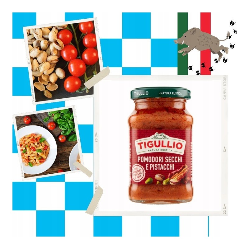 Pesto Tigullio z pistacjami i pomidorami 185g bezglutenowe Włochy