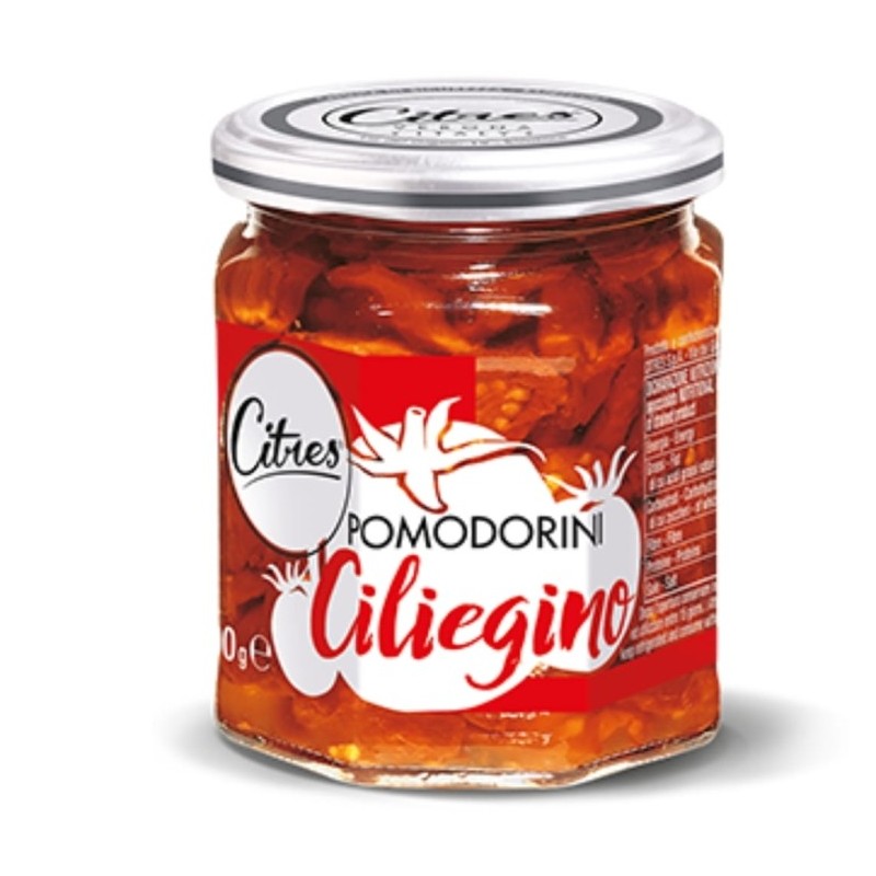 Pomodori secchi ciliegino olio 200 gr. Pomidorki koktailowe suszone w oleju 200 g.